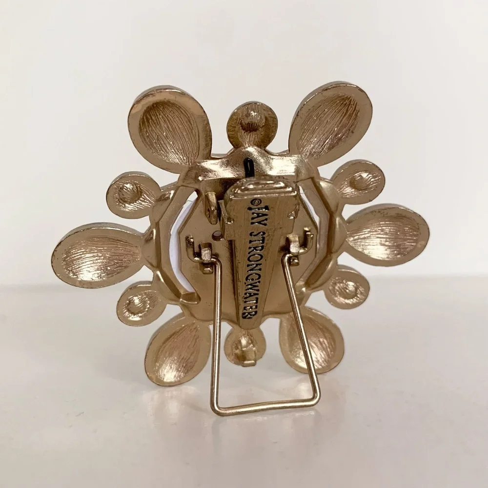 Jay strongwater crystal and enamel frame pin